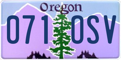 OR license plate 071OSV