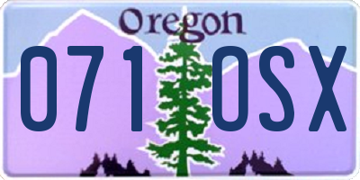 OR license plate 071OSX