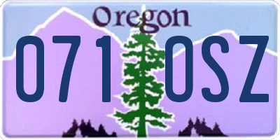 OR license plate 071OSZ