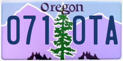 OR license plate 071OTA