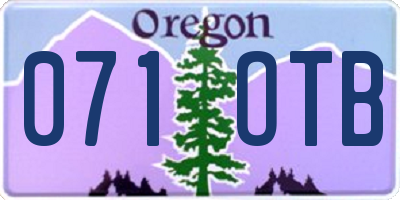 OR license plate 071OTB