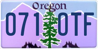 OR license plate 071OTF