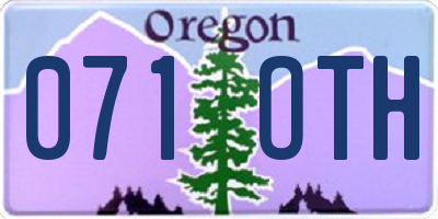 OR license plate 071OTH