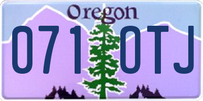 OR license plate 071OTJ