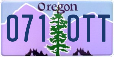 OR license plate 071OTT