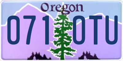 OR license plate 071OTU