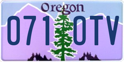 OR license plate 071OTV