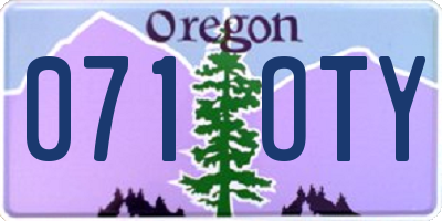 OR license plate 071OTY