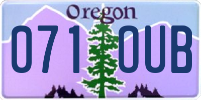 OR license plate 071OUB