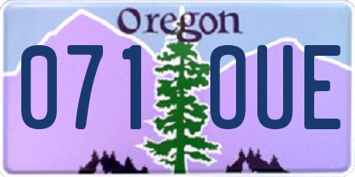 OR license plate 071OUE