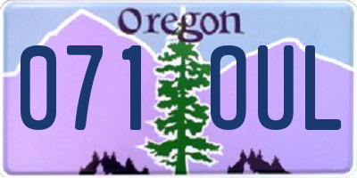 OR license plate 071OUL