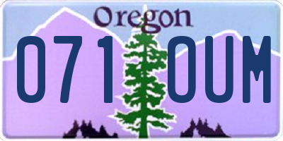 OR license plate 071OUM