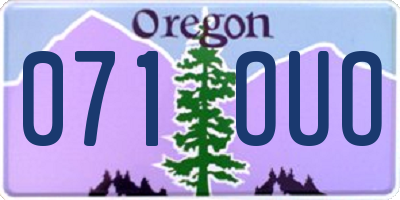 OR license plate 071OUO