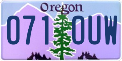 OR license plate 071OUW