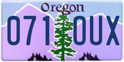 OR license plate 071OUX