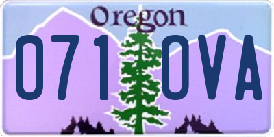 OR license plate 071OVA