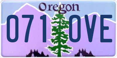 OR license plate 071OVE