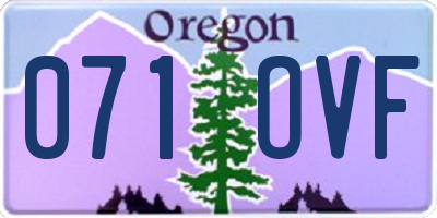 OR license plate 071OVF
