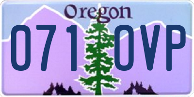 OR license plate 071OVP