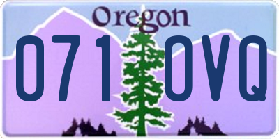OR license plate 071OVQ