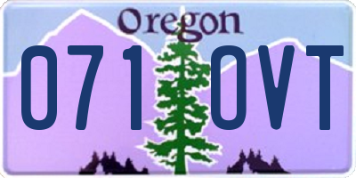 OR license plate 071OVT