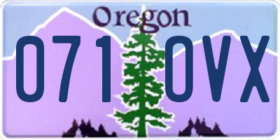 OR license plate 071OVX