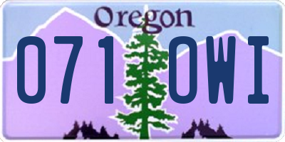 OR license plate 071OWI