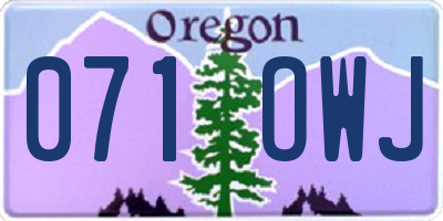 OR license plate 071OWJ