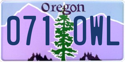 OR license plate 071OWL