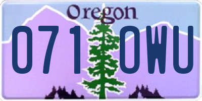 OR license plate 071OWU