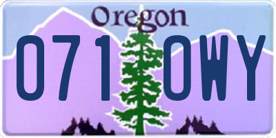 OR license plate 071OWY