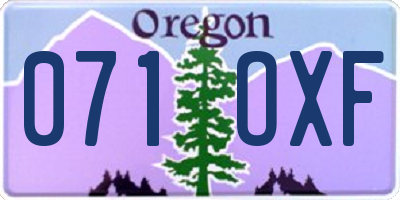 OR license plate 071OXF