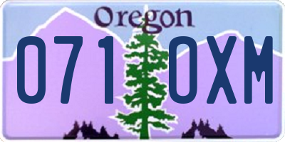 OR license plate 071OXM