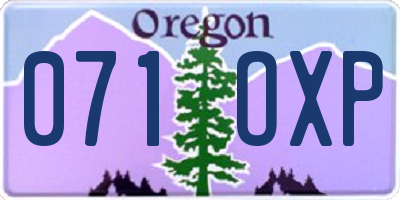 OR license plate 071OXP