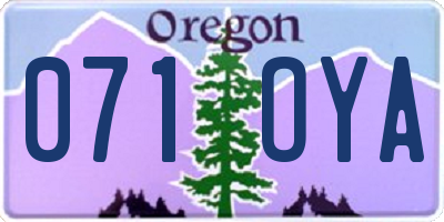 OR license plate 071OYA