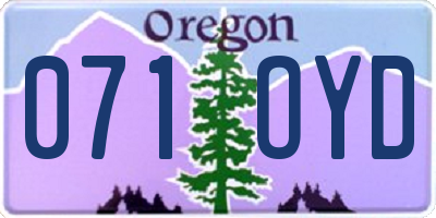 OR license plate 071OYD