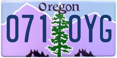 OR license plate 071OYG