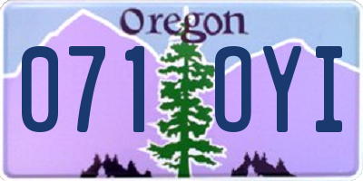 OR license plate 071OYI