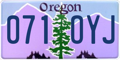 OR license plate 071OYJ