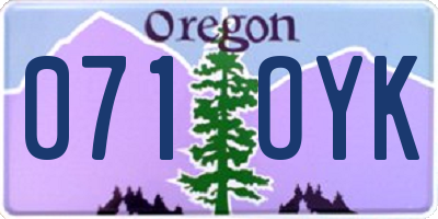 OR license plate 071OYK