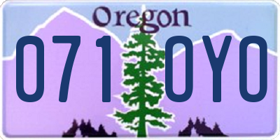 OR license plate 071OYO