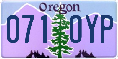OR license plate 071OYP