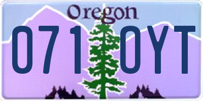 OR license plate 071OYT