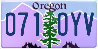 OR license plate 071OYV