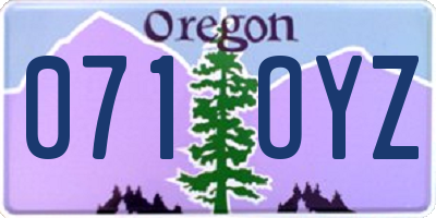 OR license plate 071OYZ