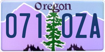 OR license plate 071OZA