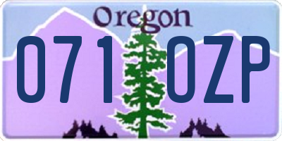 OR license plate 071OZP