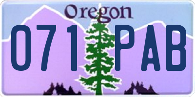 OR license plate 071PAB