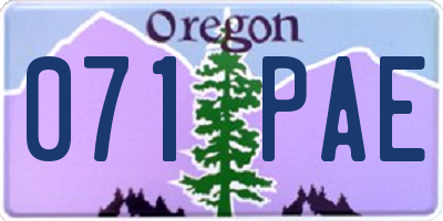 OR license plate 071PAE