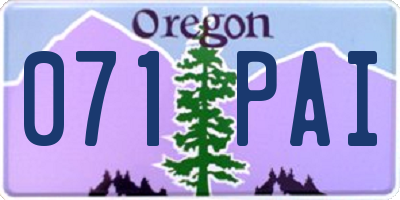 OR license plate 071PAI